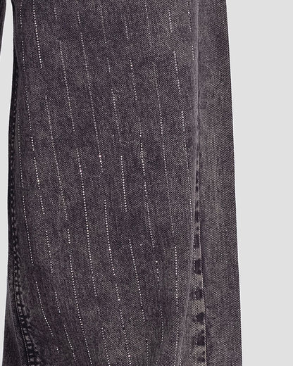 Denim Dirty Washed Pants - Grey