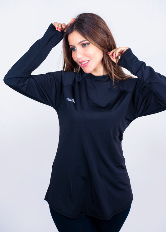 Aero Flex Modest Sports Top - Black