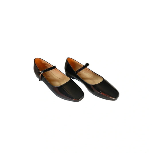 Leather Elegant Mary Janes - Black