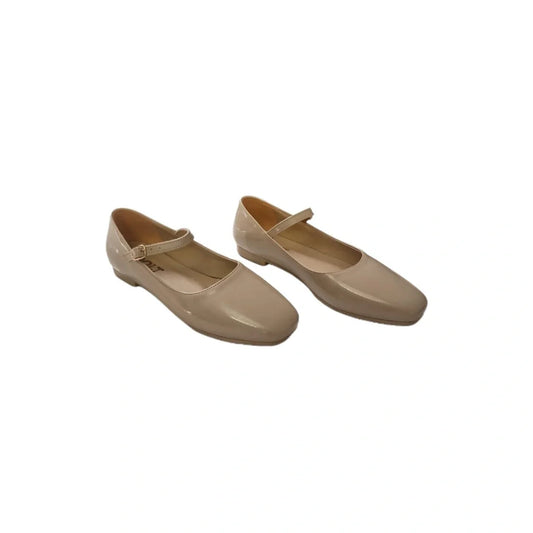 Leather Elegant Mary Janes - Beige