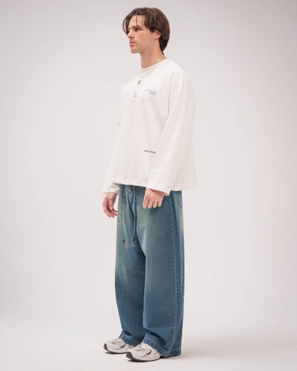 Unisex Dark Blue uper Baggy Jeans