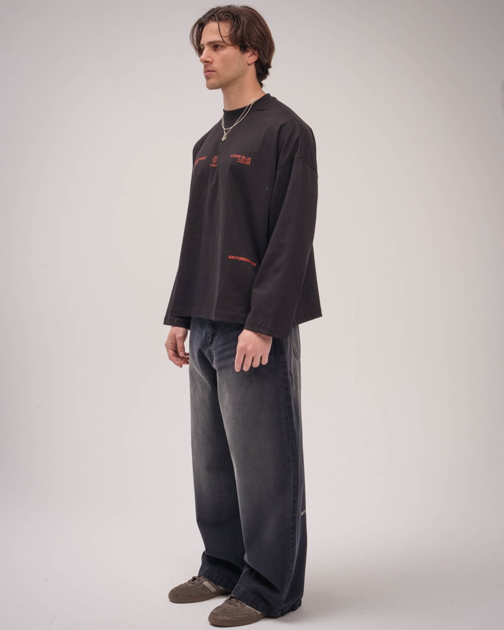 Unisex Washed Black Super Baggy Jeans