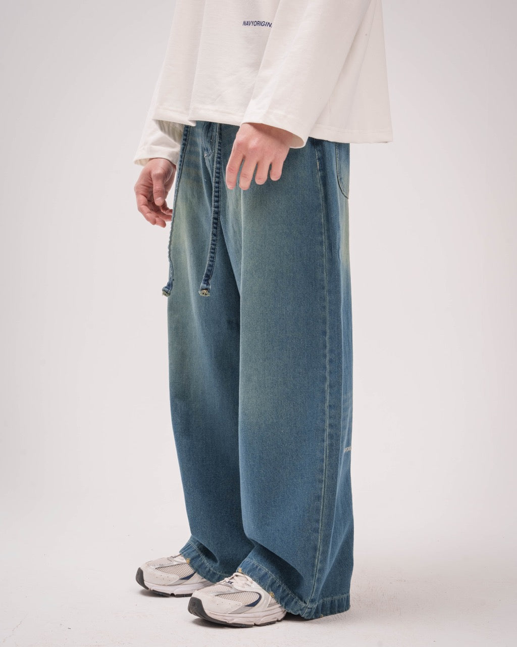 Unisex Dark Blue uper Baggy Jeans