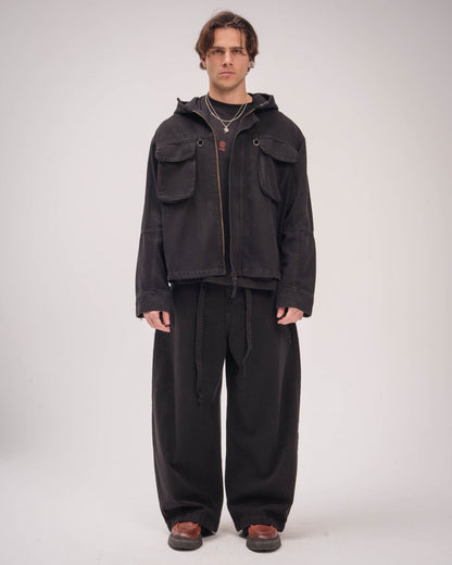 Unisex Black Super Baggy Jeans