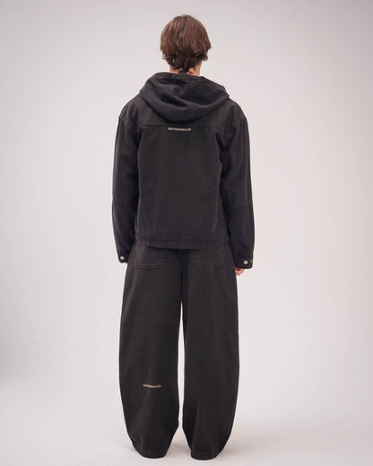 Unisex Black Super Baggy Jeans