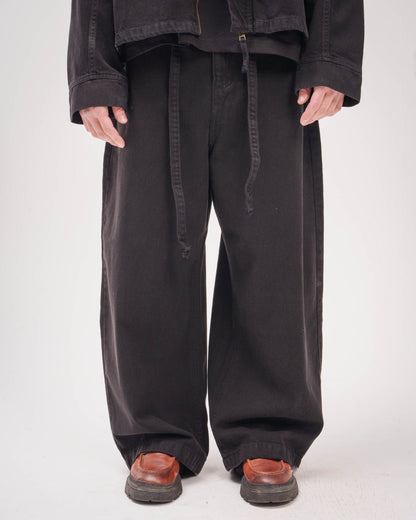 Unisex Black Super Baggy Jeans