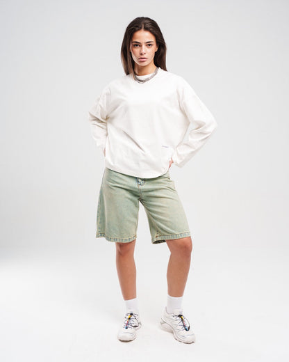 LIGHT BLUE DENIM JORTS