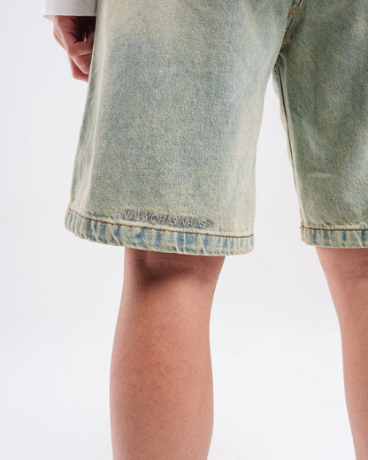 LIGHT BLUE DENIM JORTS