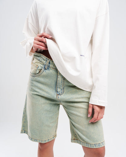 LIGHT BLUE DENIM JORTS