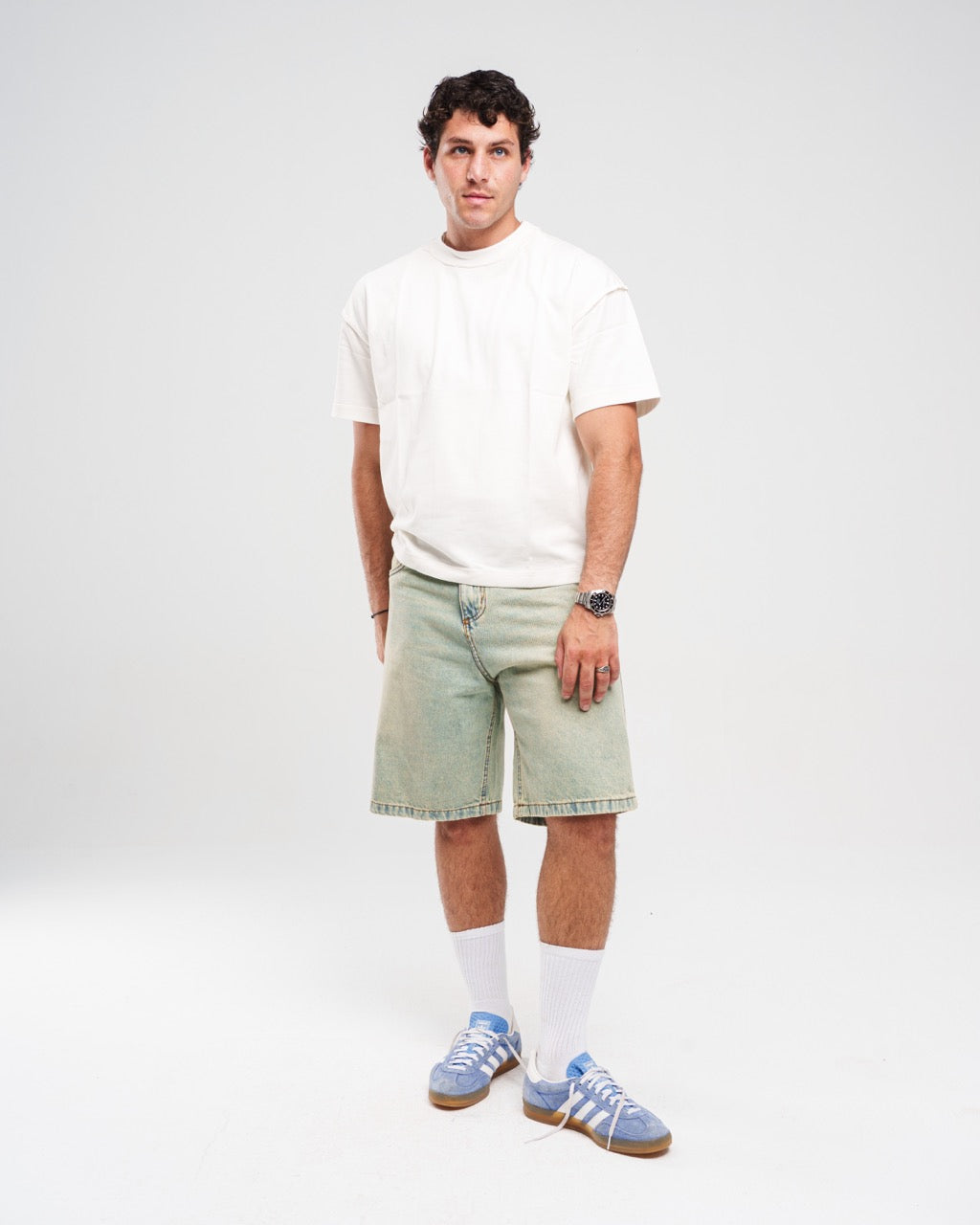 LIGHT BLUE DENIM JORTS