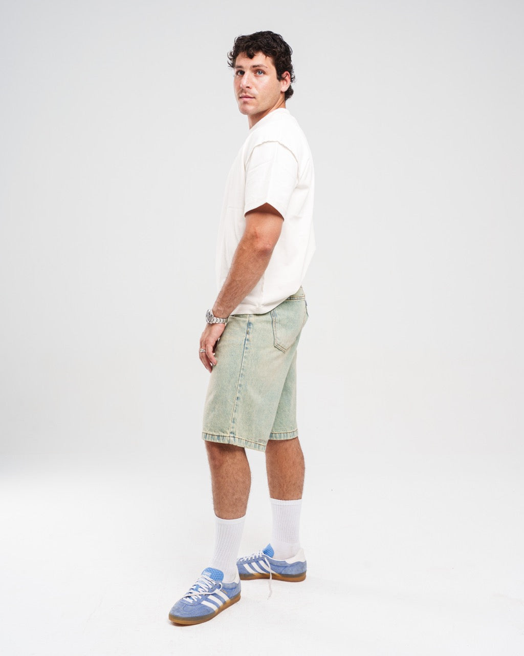 LIGHT BLUE DENIM JORTS