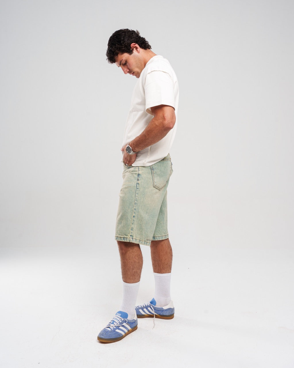 LIGHT BLUE DENIM JORTS