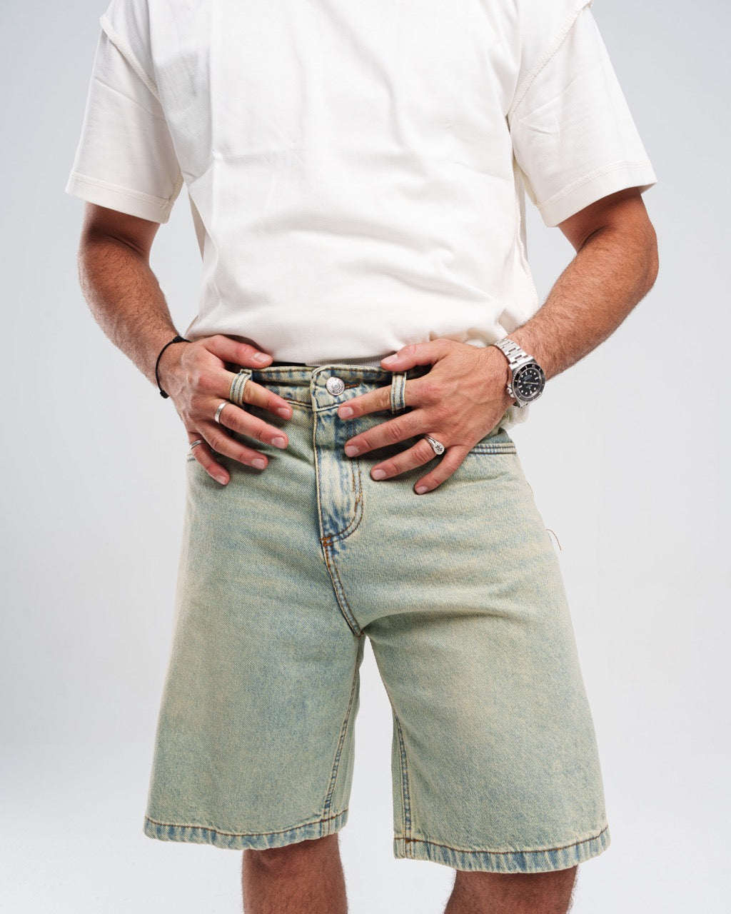 LIGHT BLUE DENIM JORTS