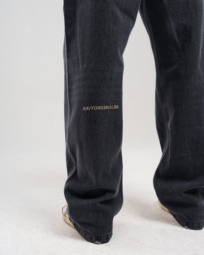 Regular Fit Denim Pants - Black