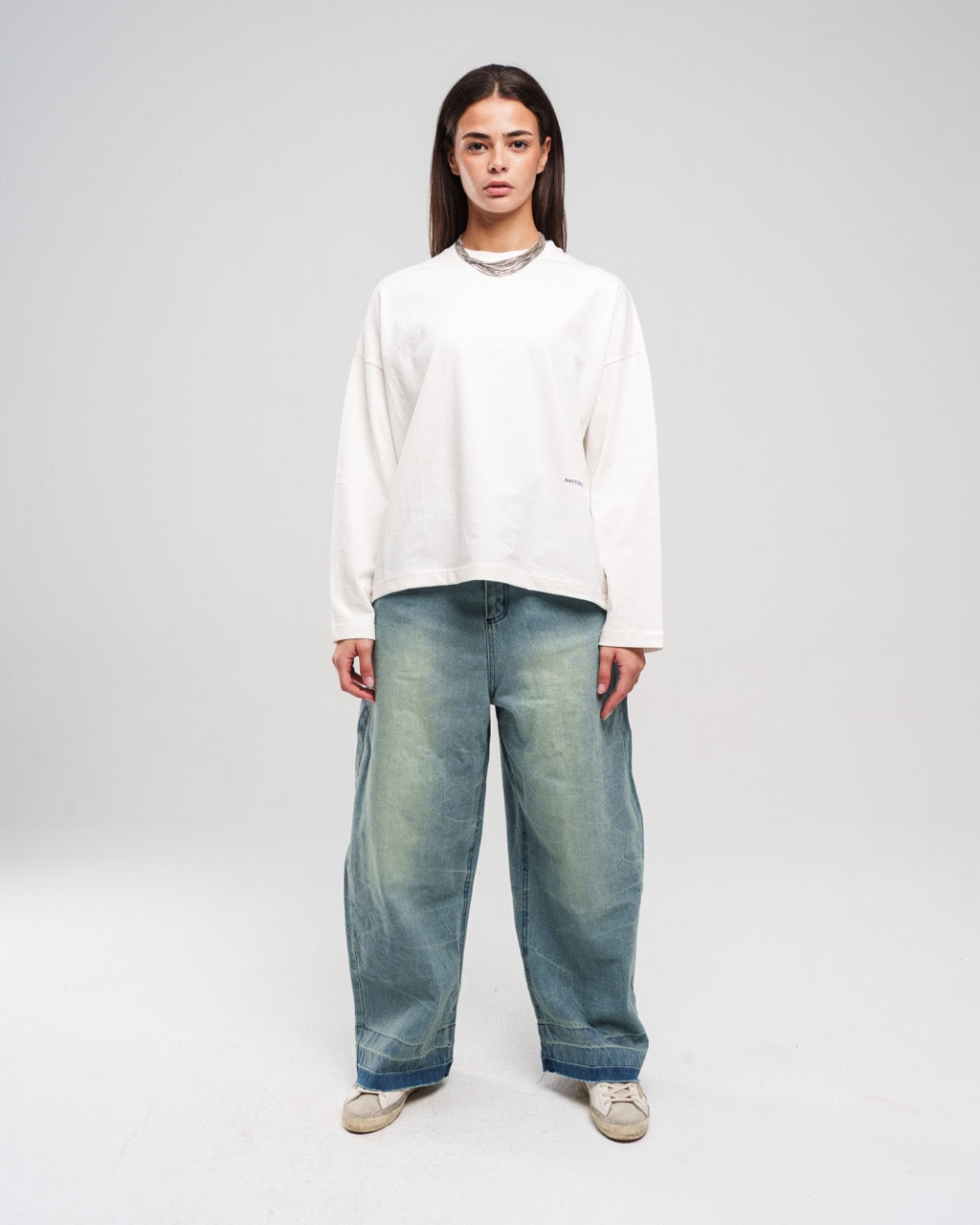 Ziptie Unisex Super Baggy Jeans - Light blue