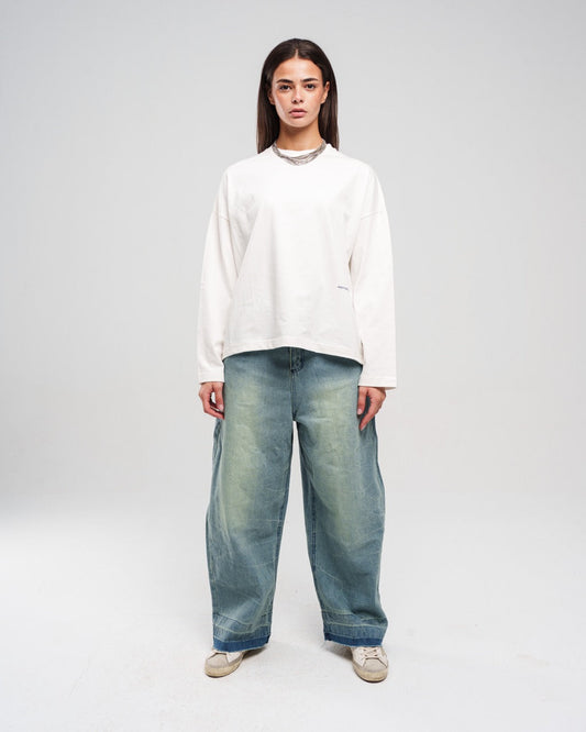 Ziptie Unisex Super Baggy Jeans - Light blue