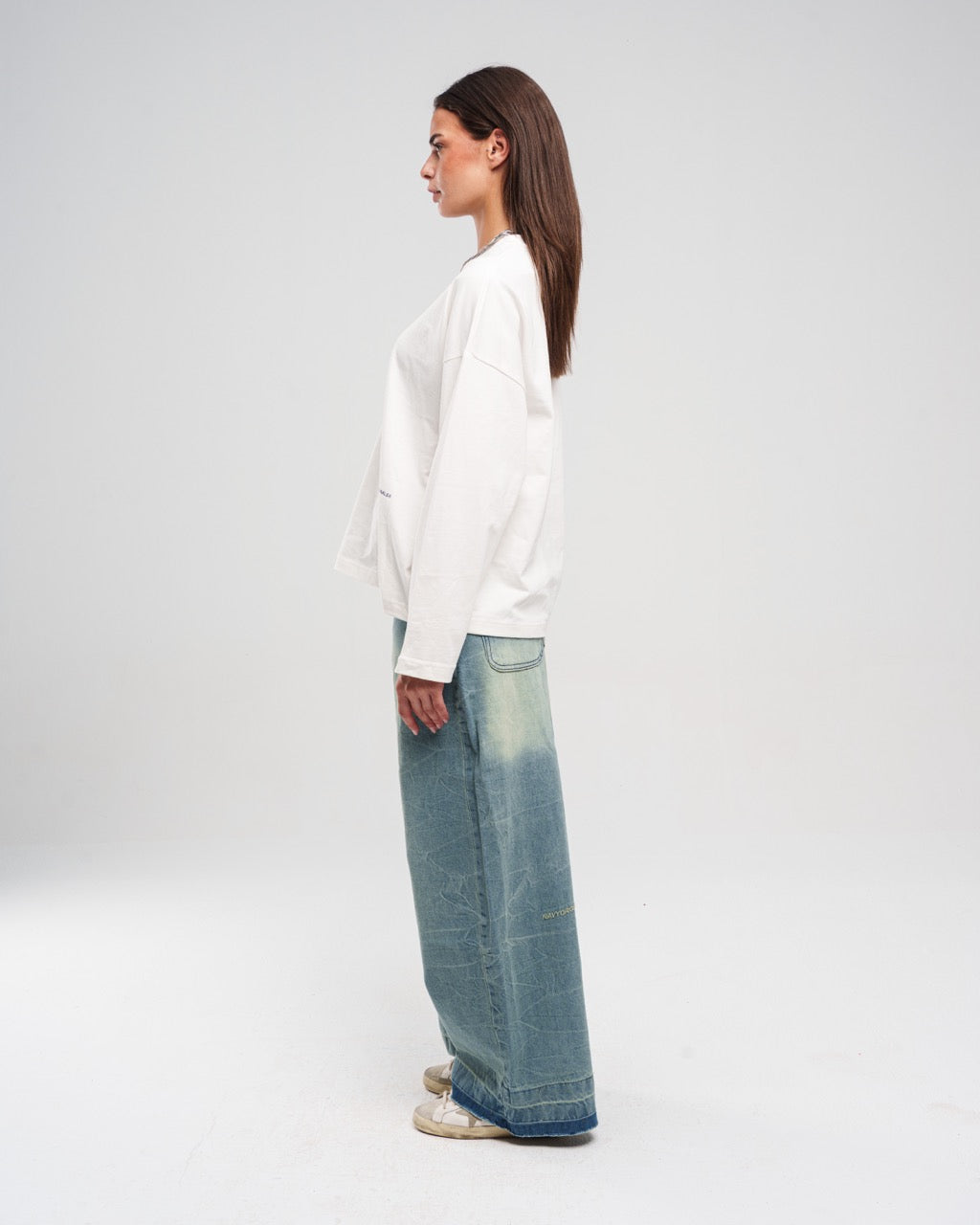 Ziptie Unisex Super Baggy Jeans - Light blue