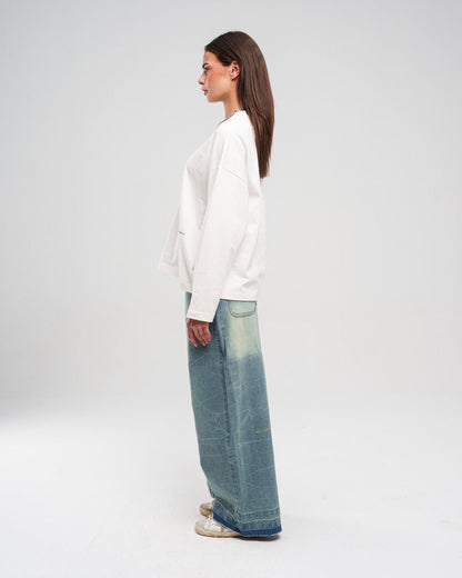 Ziptie Unisex Super Baggy Jeans - Light blue