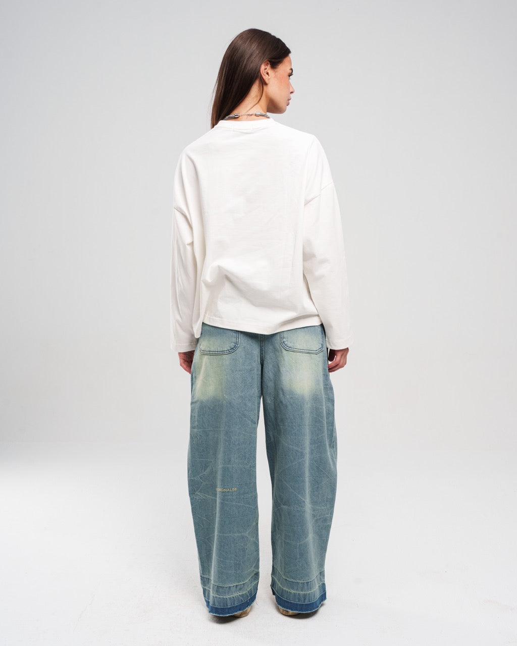 Ziptie Unisex Super Baggy Jeans - Light blue