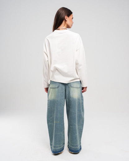 Ziptie Unisex Super Baggy Jeans - Light blue