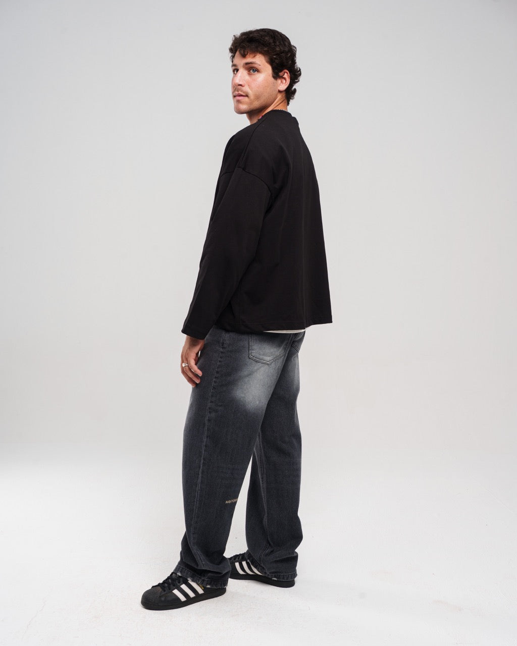 Regular Fit Denim Pants - Black