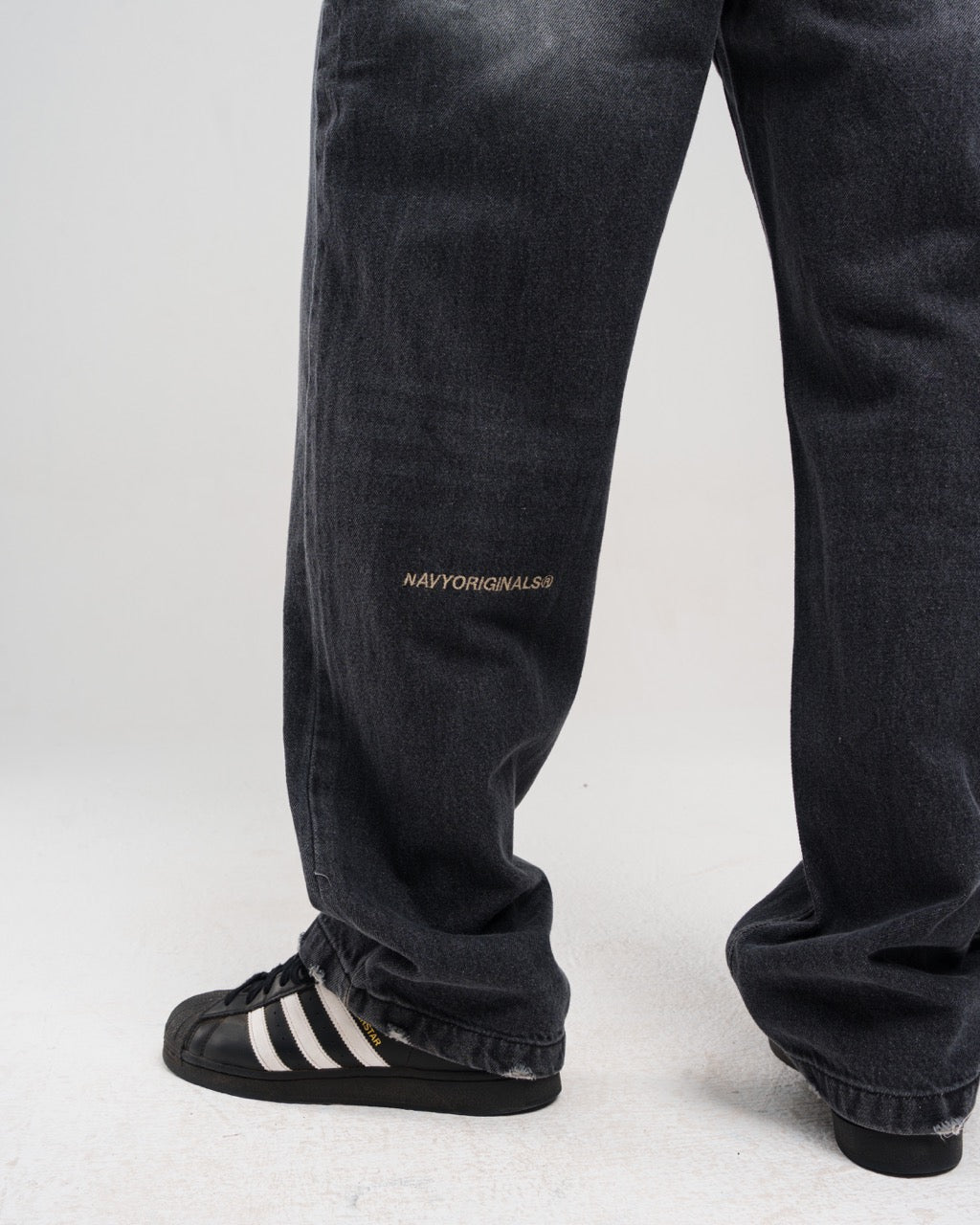 Regular Fit Denim Pants - Black