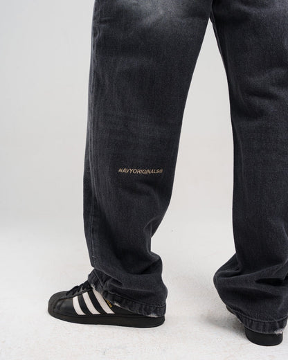 Regular Fit Denim Pants - Black