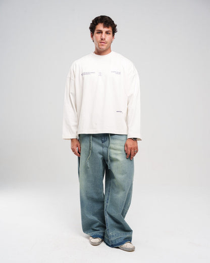 Ziptie Unisex Super Baggy Jeans - Light blue