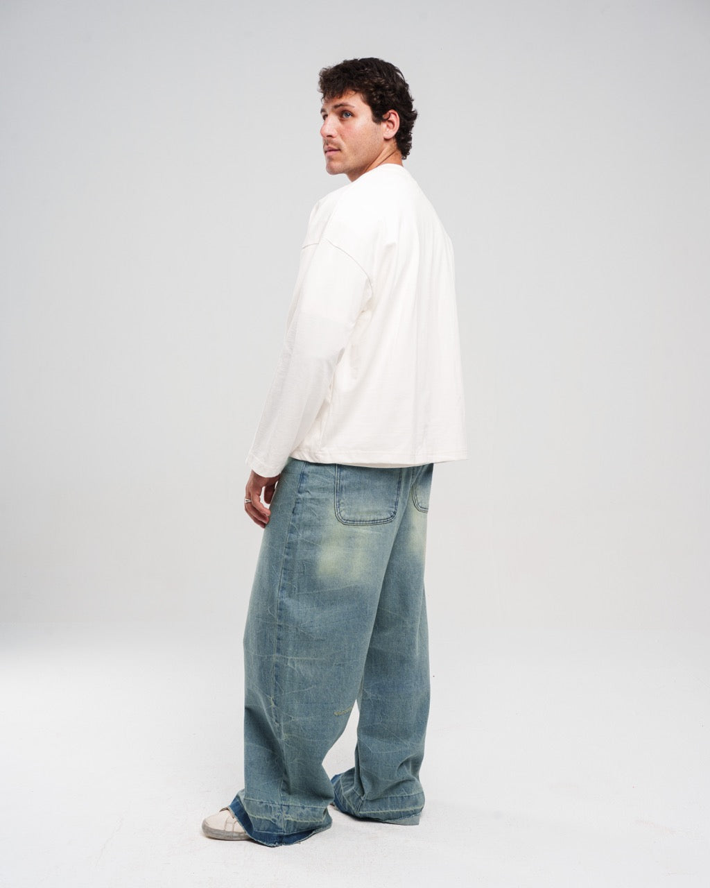 Ziptie Unisex Super Baggy Jeans - Light blue