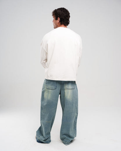 Ziptie Unisex Super Baggy Jeans - Light blue