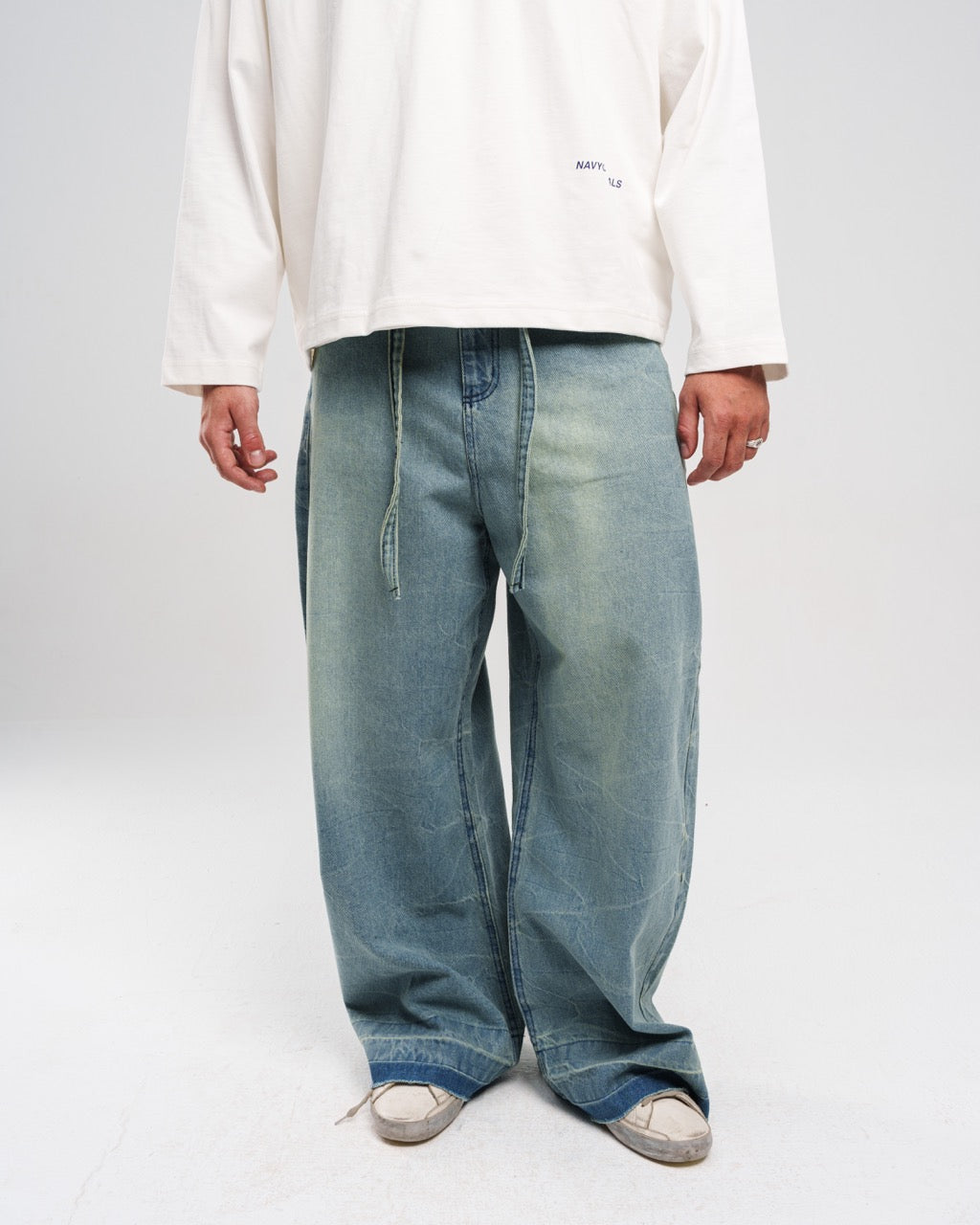 Ziptie Unisex Super Baggy Jeans - Light blue