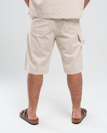 BEIGE LINEN SHORT