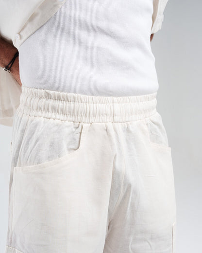 Off-White Wide-Leg Linen Trousers