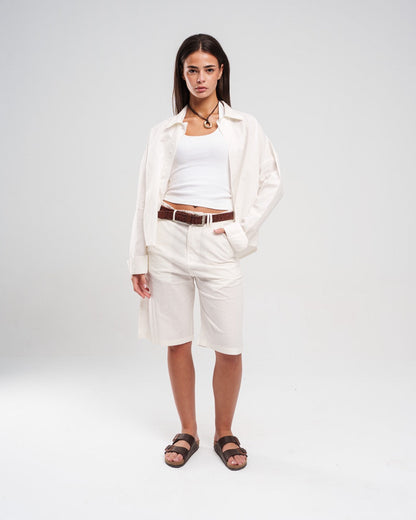 Casual Bermuda Shorts - White