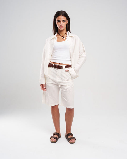 Casual Bermuda Shorts - White
