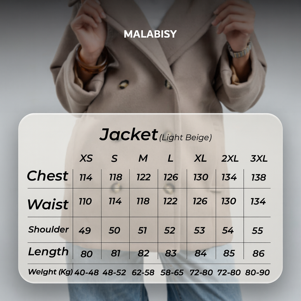 Wool Double-Breasted Jacket – Light Beige