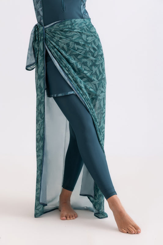 Chiffon Wrap Long Skirt - Green