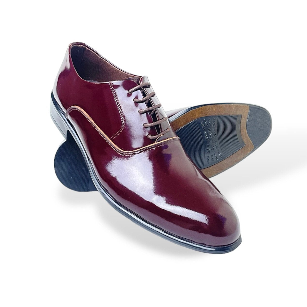 Leather Verne Classic Shoes - Glossy Burgundy
