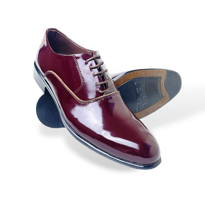 Leather Verne Classic Shoes - Glossy Burgundy