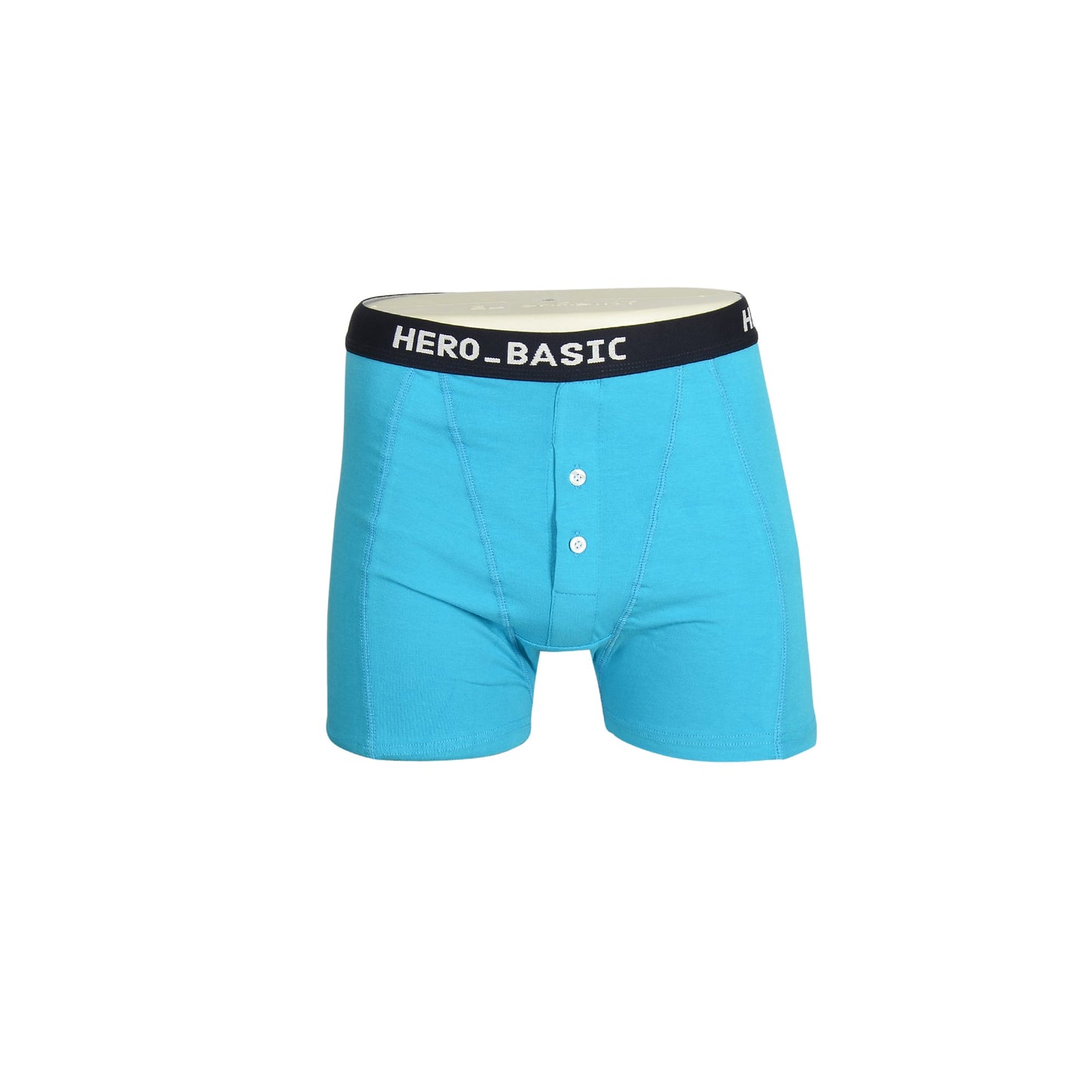 Cotton Lycra Plain Front Button Boxer – Turquoise