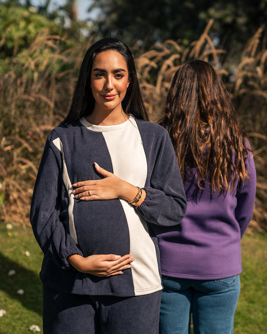 Kashmir Cotton Color block Nursing & Maternity Oversized Top