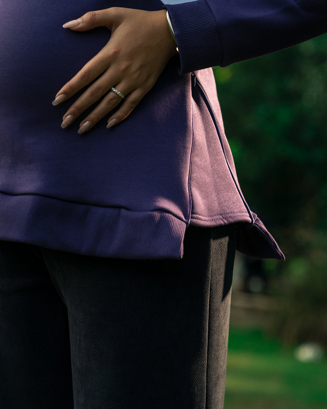 Volcano Nursing and Maternity High-Neck Sweatshirt