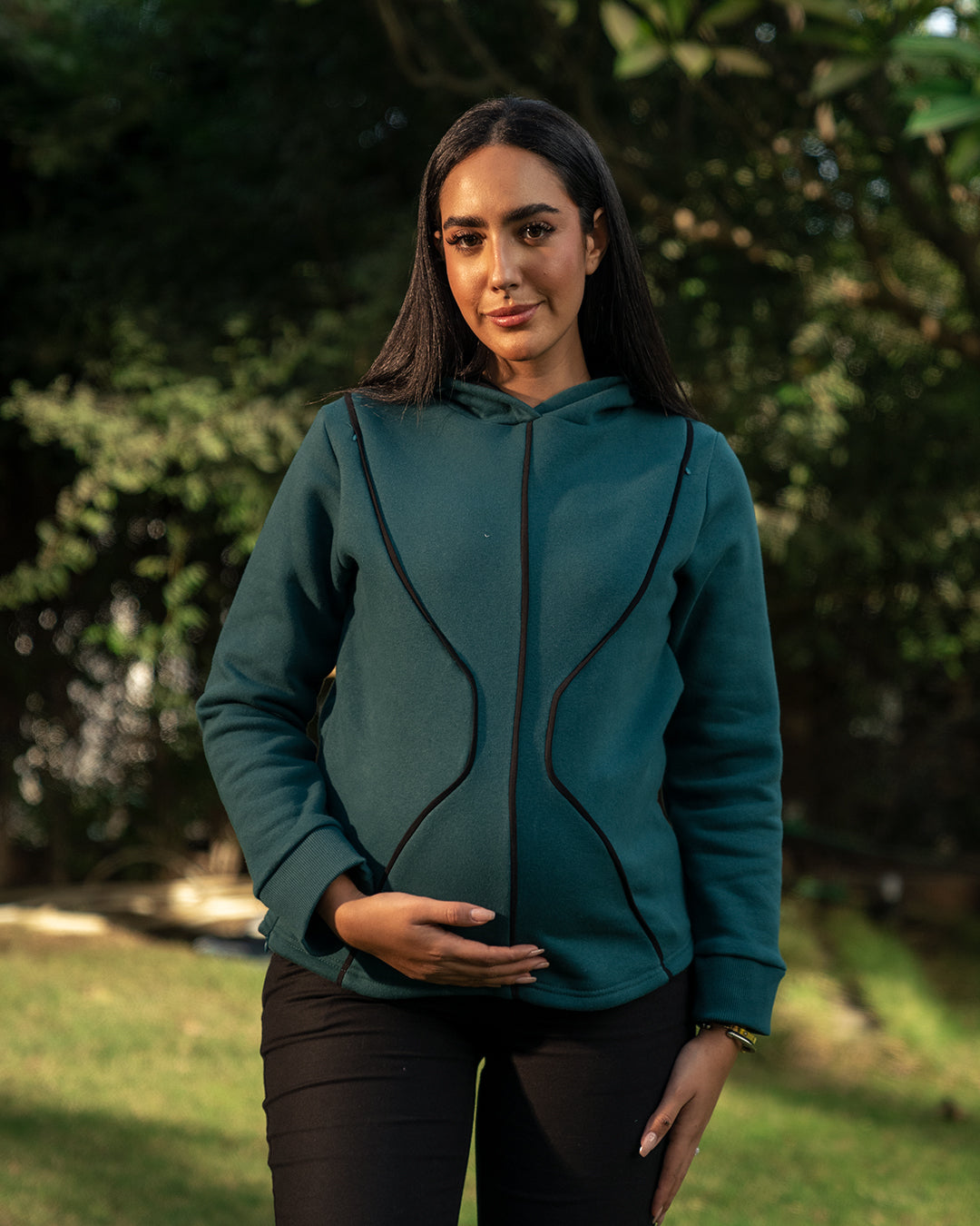 Melton Cotton Hourglass Maternity & Nursing Hoodie
