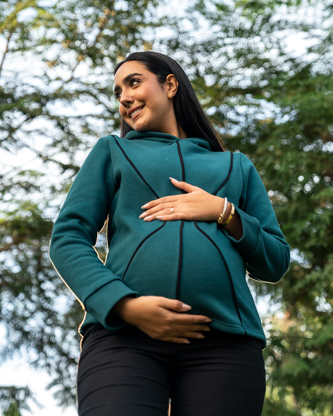 Melton Cotton Hourglass Maternity & Nursing Hoodie