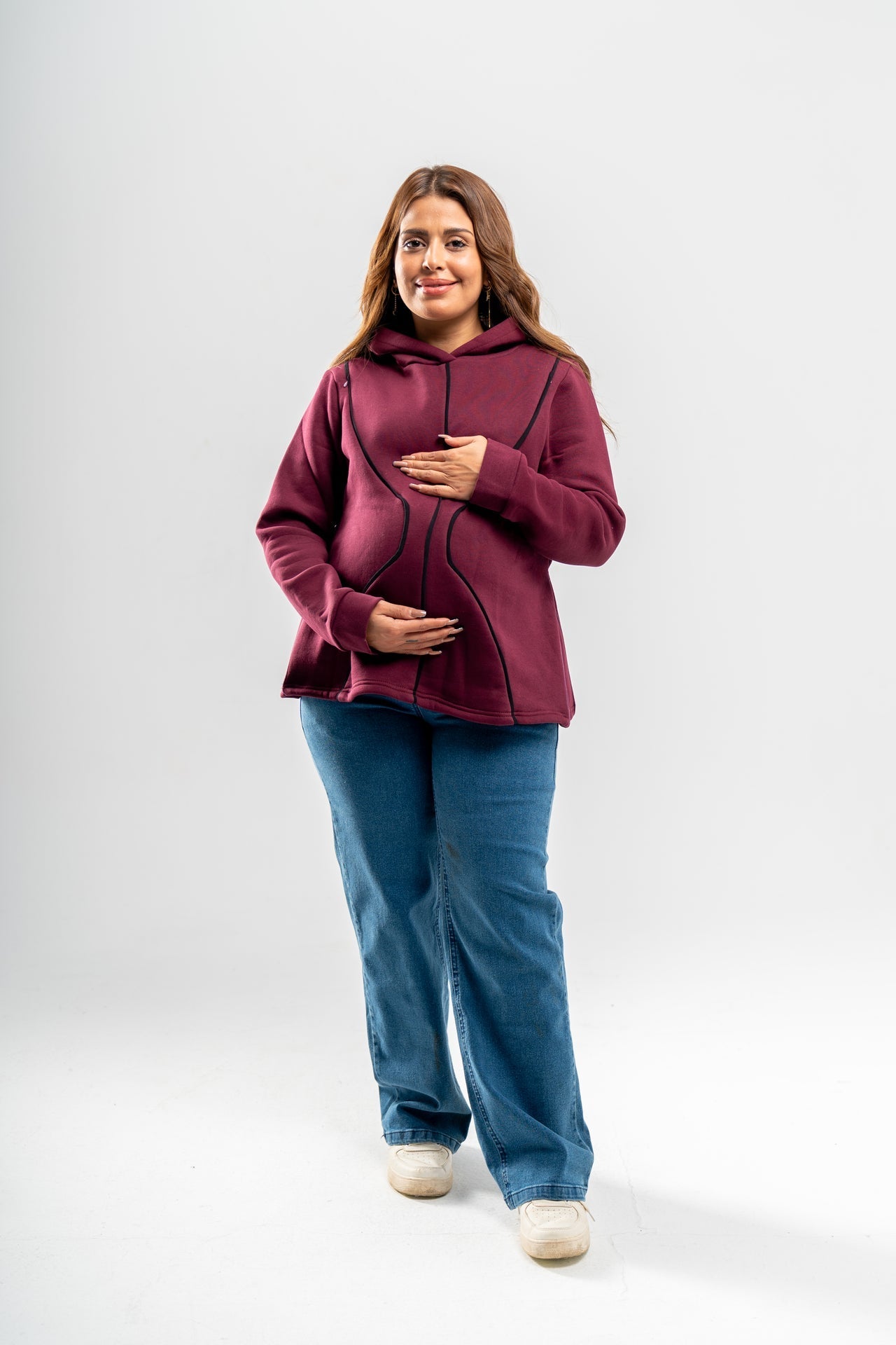 Melton Cotton Hourglass Maternity & Nursing Hoodie