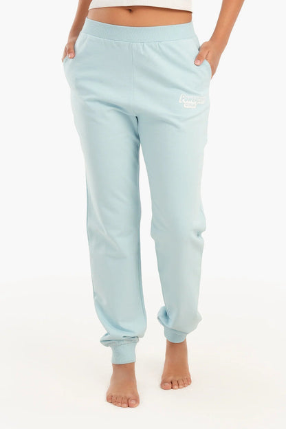 French Terry Solid Pajama Pants – Light Blue
