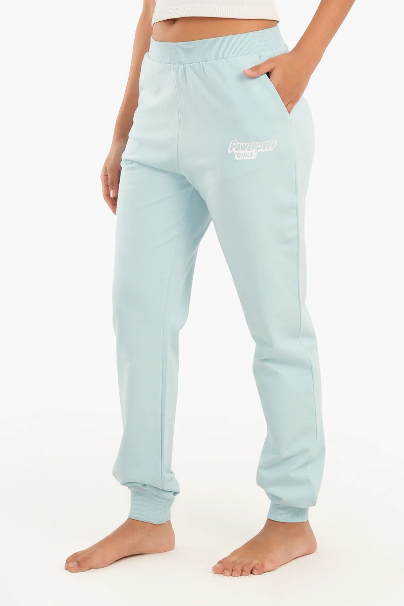 French Terry Solid Pajama Pants – Light Blue