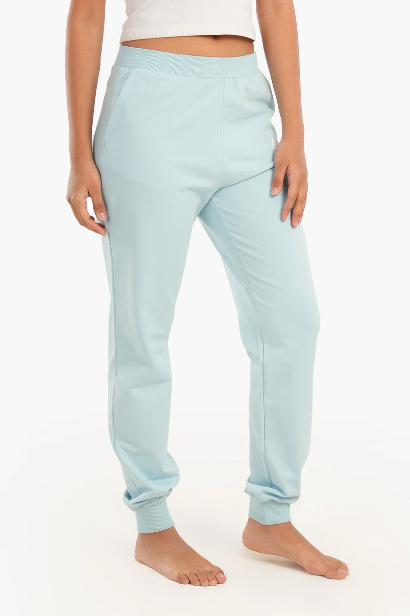 French Terry Solid Pajama Pants – Light Blue