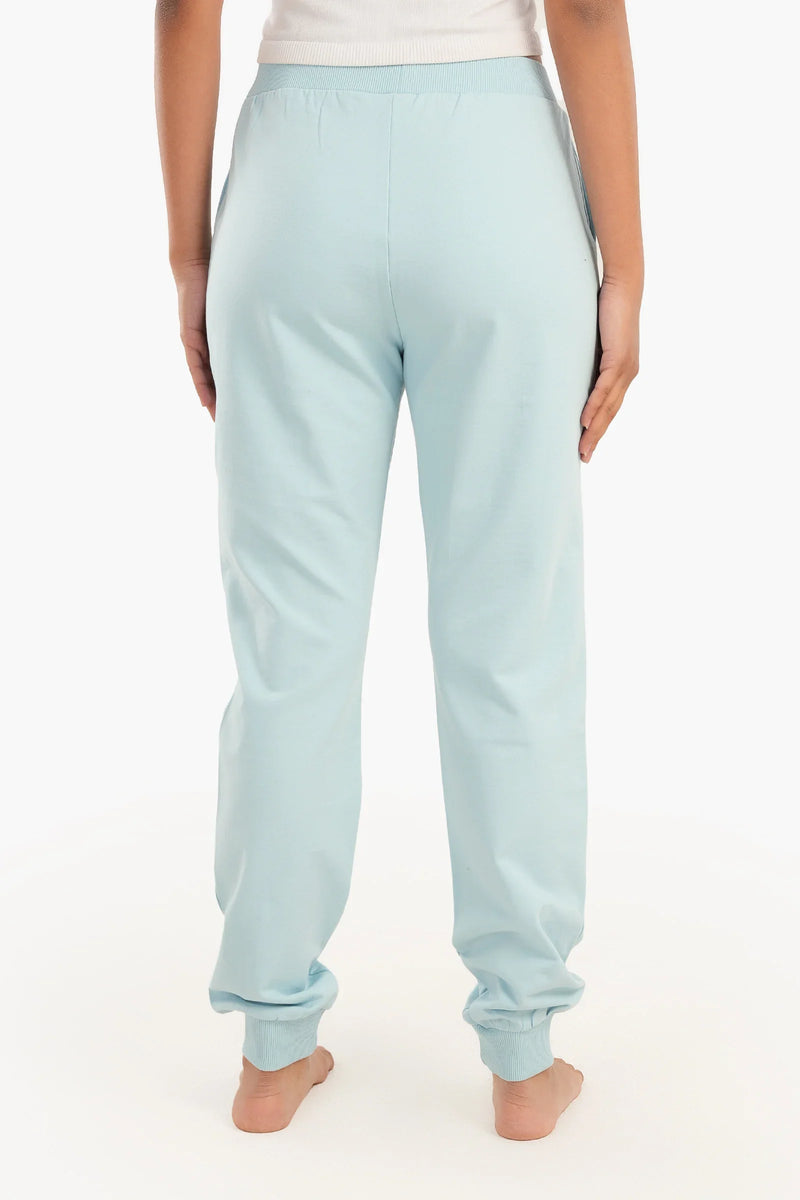 French Terry Solid Pajama Pants – Light Blue