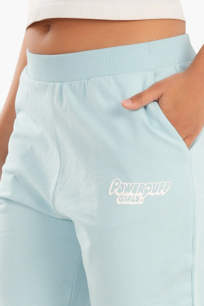 French Terry Solid Pajama Pants – Light Blue